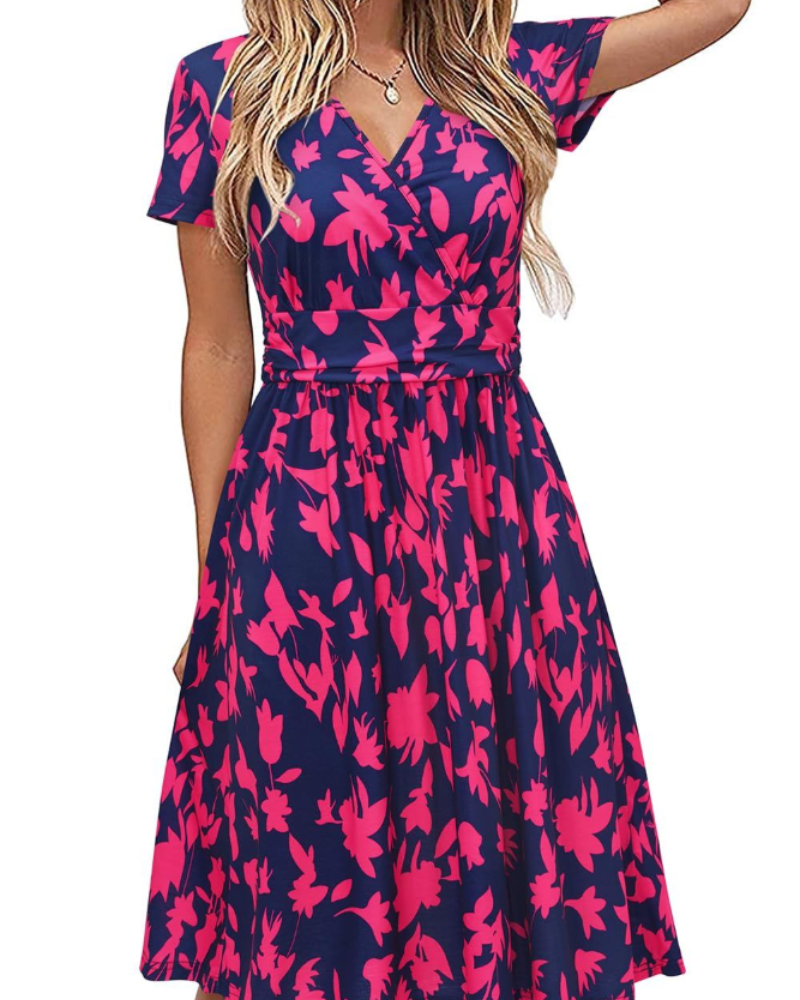 Luna Vestito Donna Midi – Scollo a V, Vita Impero, Tasche & Linea A