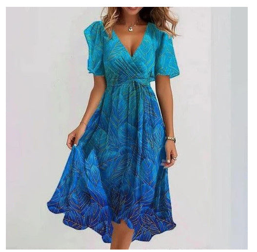 Everly Vestito Midi Donna – Floreale, Scollo a V Elegante & Vestibilità Fluida