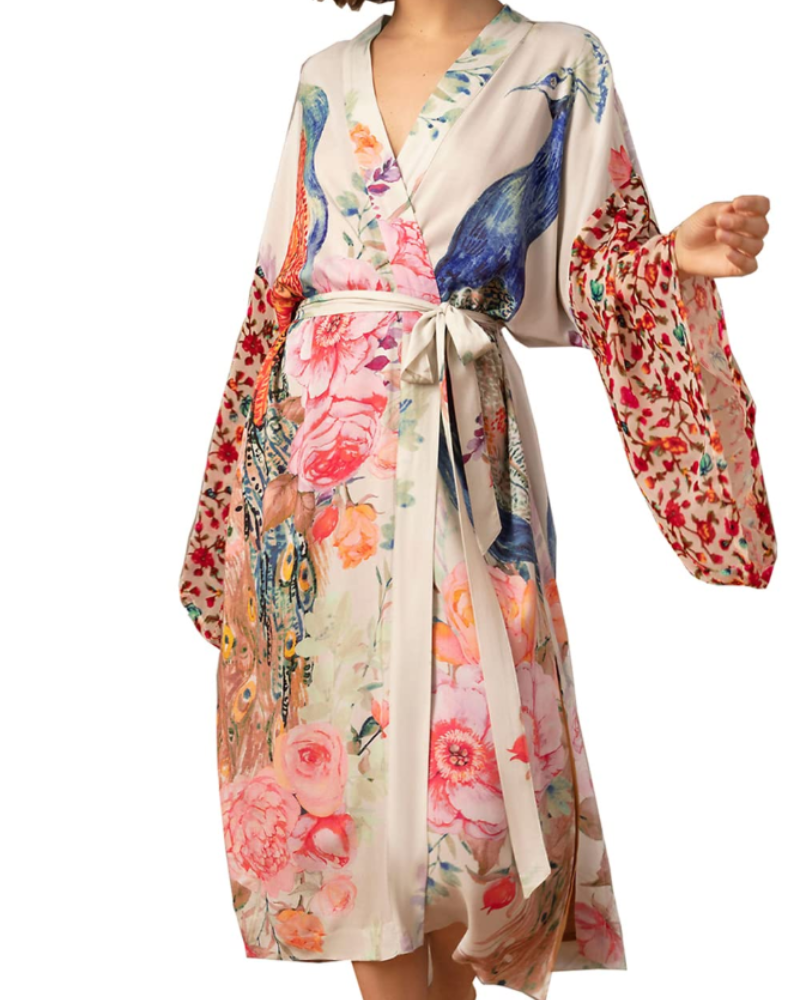 Lydia Women's Maxi Kaftan – Lightweight Floral Boho Dress and Summer Cover-Up