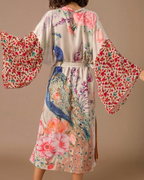 Lydia Women's Maxi Kaftan – Lightweight Floral Boho Dress and Summer Cover-Up