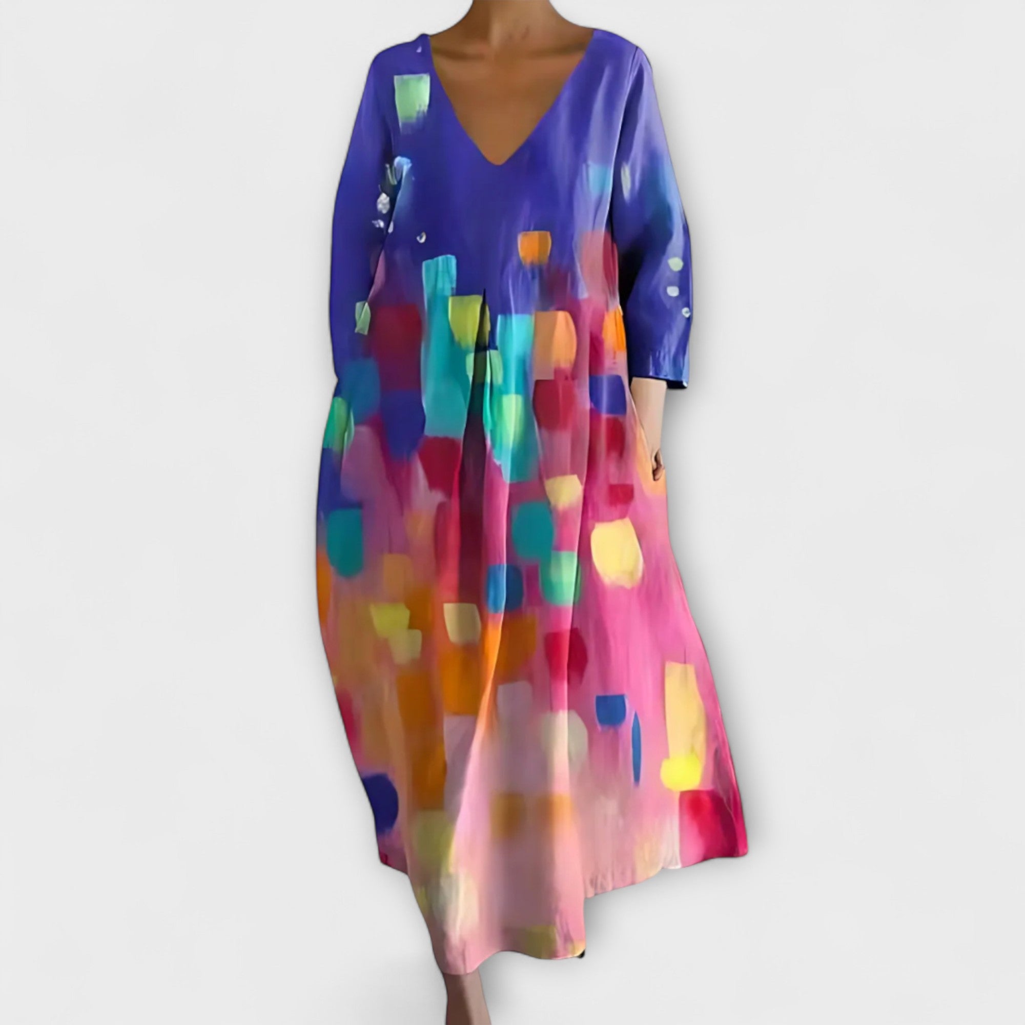 Rory Abito Donna V-Neck – Vestito Tulle Leggero Fluido, Elegante Casual Chic