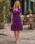 Luna Vestito Donna Midi – Scollo a V, Vita Impero, Tasche & Linea A