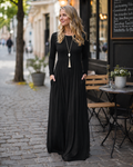 Evelyn Damenkleid – Tunika mit Taschen, weiche Linie & knielang