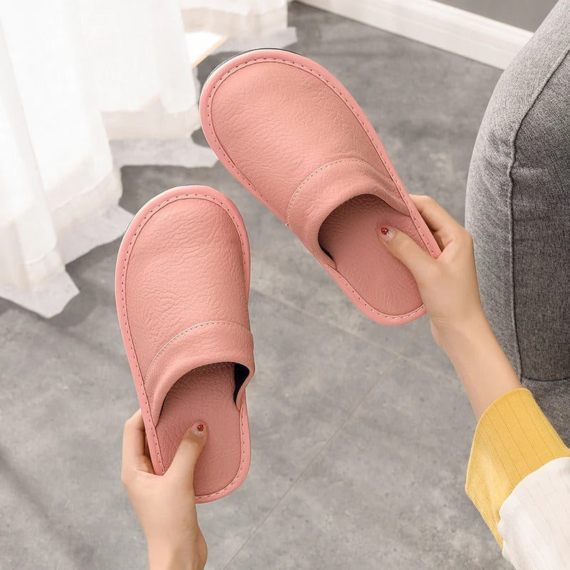 Mariano Chaussons Homme en Cuir – Mules Élégantes, Chaudes, Antidérapantes, Confort Hivernal
