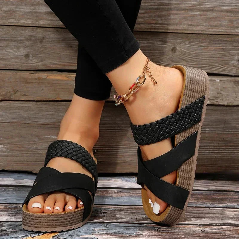 Sandalias Josefina para Mujer – Plataforma Cómoda, Piel Vegana, Elegantes de Verano