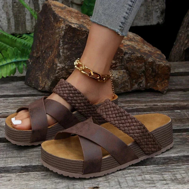 Sandalias Josefina para Mujer – Plataforma Cómoda, Piel Vegana, Elegantes de Verano