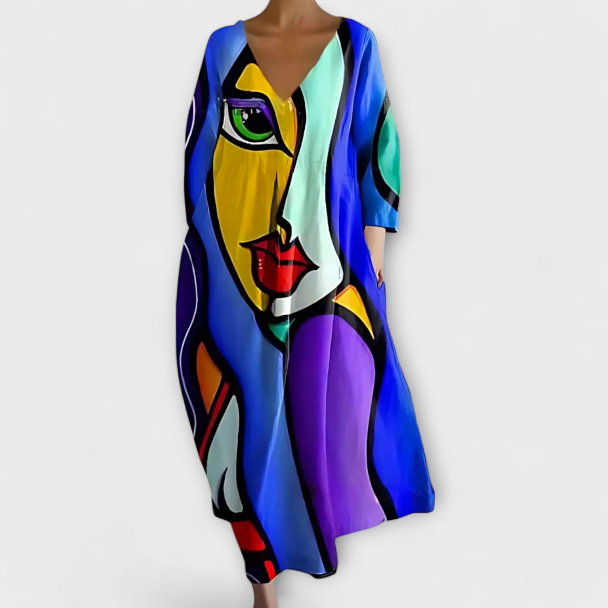 Rory Abito Donna V-Neck – Vestito Tulle Leggero Fluido, Elegante Casual Chic