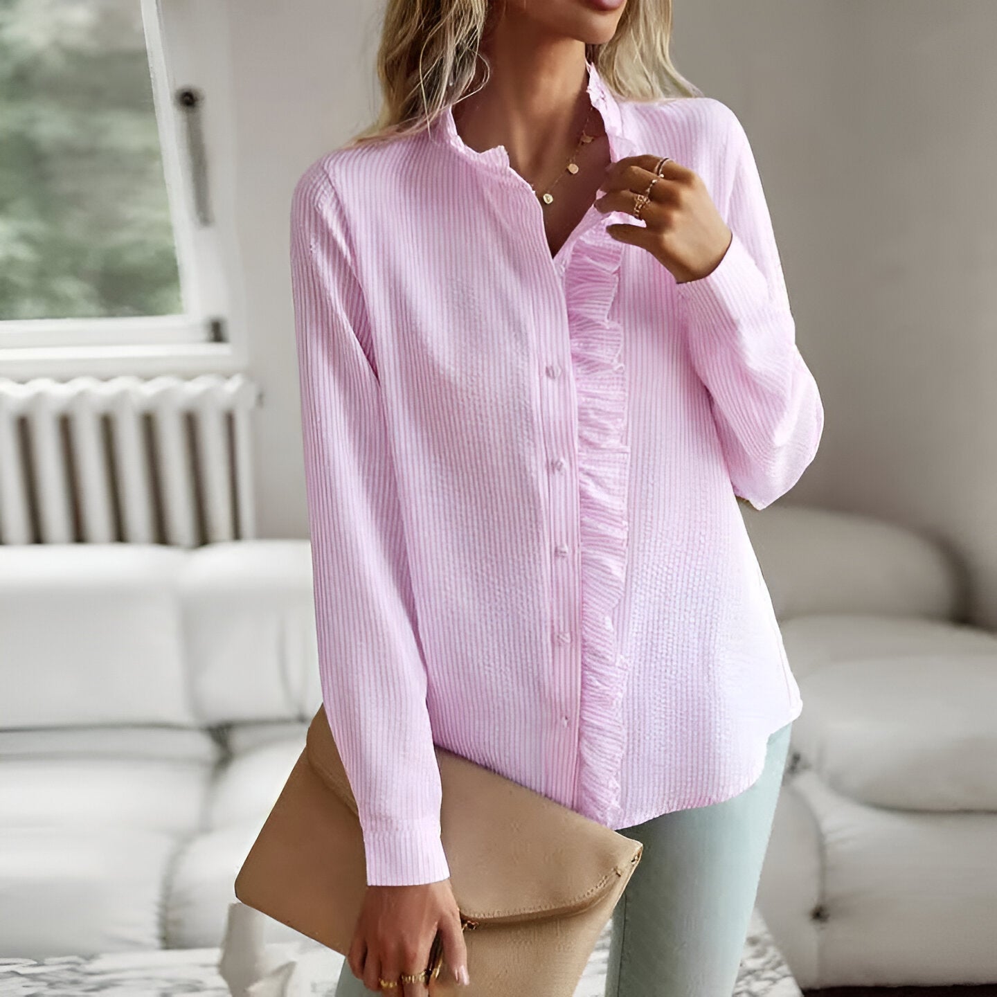 Felicity Blusa Donna Elegante – Top Raffinato, Tessuto Leggero, Vestibilità Fluida, Casual Chic