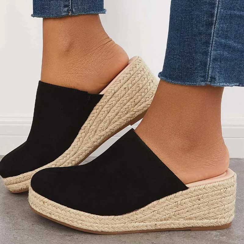 Roselle Ciabatte Donna con Zeppa – Stile Espadrillas, Blu Navy & Comfort Quotidiano