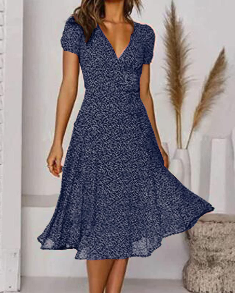 Vestido midi de mujer Nadine Abito Boho – Estampado floral, lunares y diseño cruzado