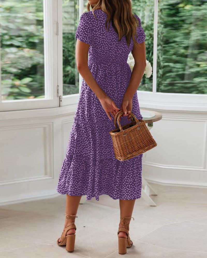 Eudora Vestido de verano floral para mujer – escote cuadrado, espalda anudada y volantes