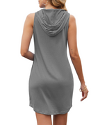 Avery Gilet en molleton pour femme – Mini sans manches avec capuche et cordon de serrage réglable