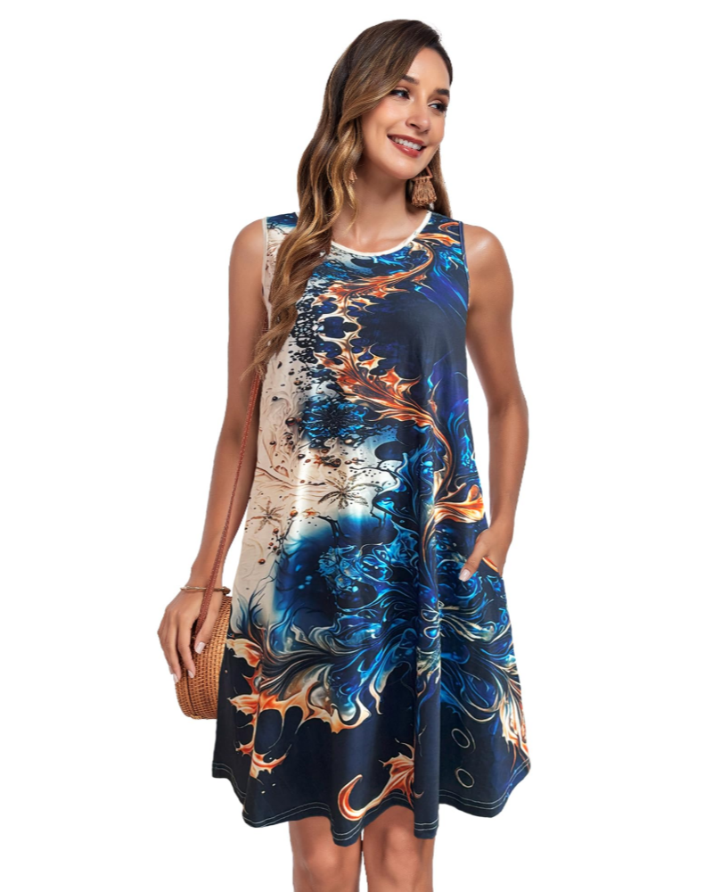 Women's Dress Isla – Summer Swing A-Line Dress with Pockets, Soft Fit & Stretch Fabric