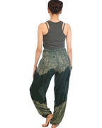 Pantaloni Harem Chloe pentru femei – imprimeu boho, talie înaltă elastică și buzunare laterale
