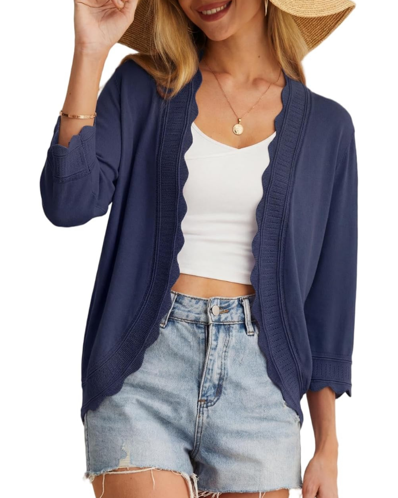 Cordelia Cardigan Donna – Coprispalle Corto con Volant e Maniche 3/4