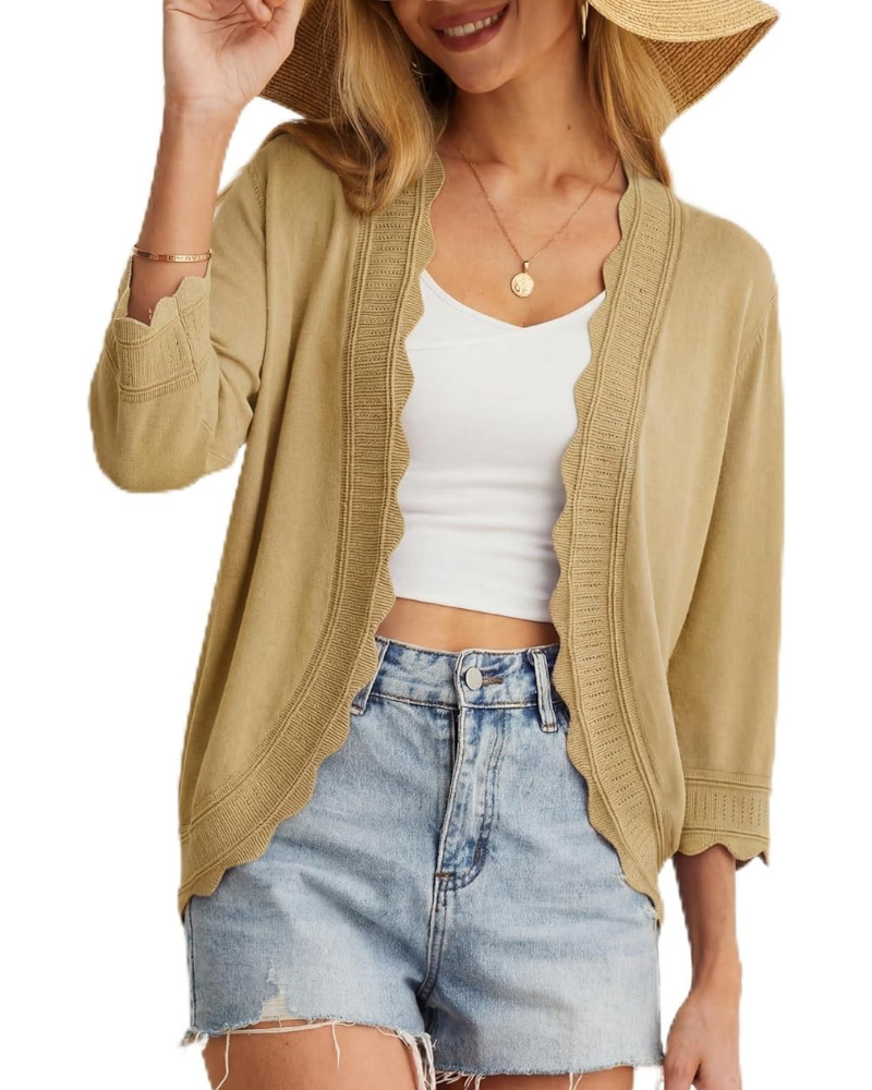 Cordelia Cardigan Donna – Coprispalle Corto con Volant e Maniche 3/4