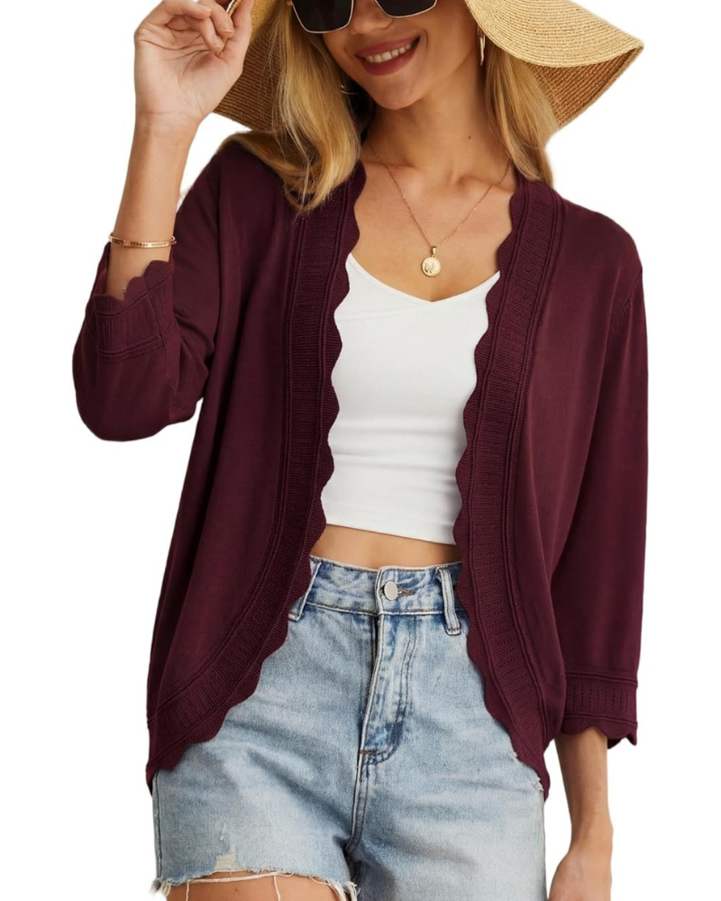 Cordelia Cardigan Donna – Coprispalle Corto con Volant e Maniche 3/4