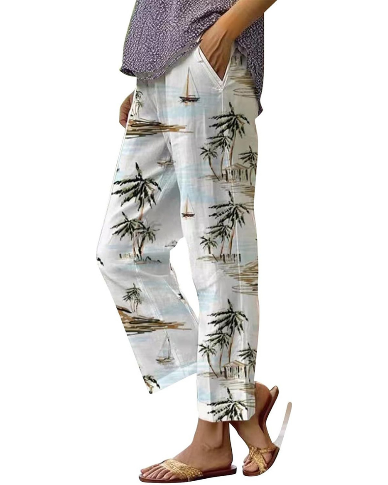Isabella Women's Palazzo Pants – Lightweight Cotton, Elastic Waist, and Loose Boho Style