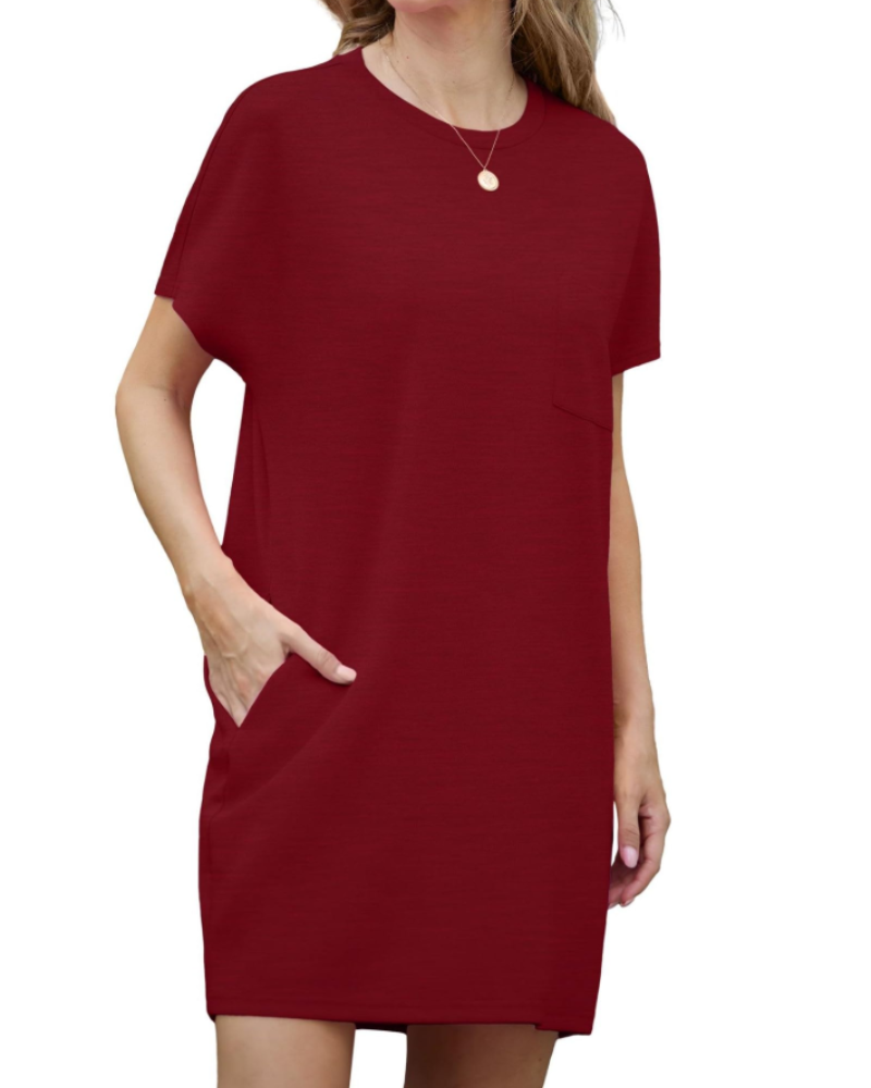 Molly Abito Mini Donna – Vestido de verano plisado con cuello redondo y bolsillos