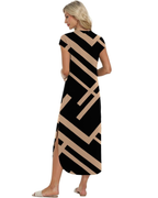 Rochie maxi pentru femei Hailey – decolteu rotund, fără mâneci, buzunare și imprimeu tie-dye