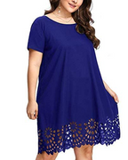 Nora Women's Midi Dress – Soft Casual Dress with Crew Neck & Short Sleeves