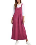 Madison Women's Overalls Dress – A-Line Midi Dress with Adjustable Straps and Pockets