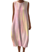 Elspeth Women's Long Dress – A-Line, Round Neckline and Side Pockets