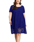 Nora Women's Midi Dress – Soft Casual Dress with Crew Neck & Short Sleeves
