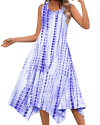 Amelia Abito Midi Boho for kvinner – Sommerkjole uten ermer med trykk og komfortabel, myk passform