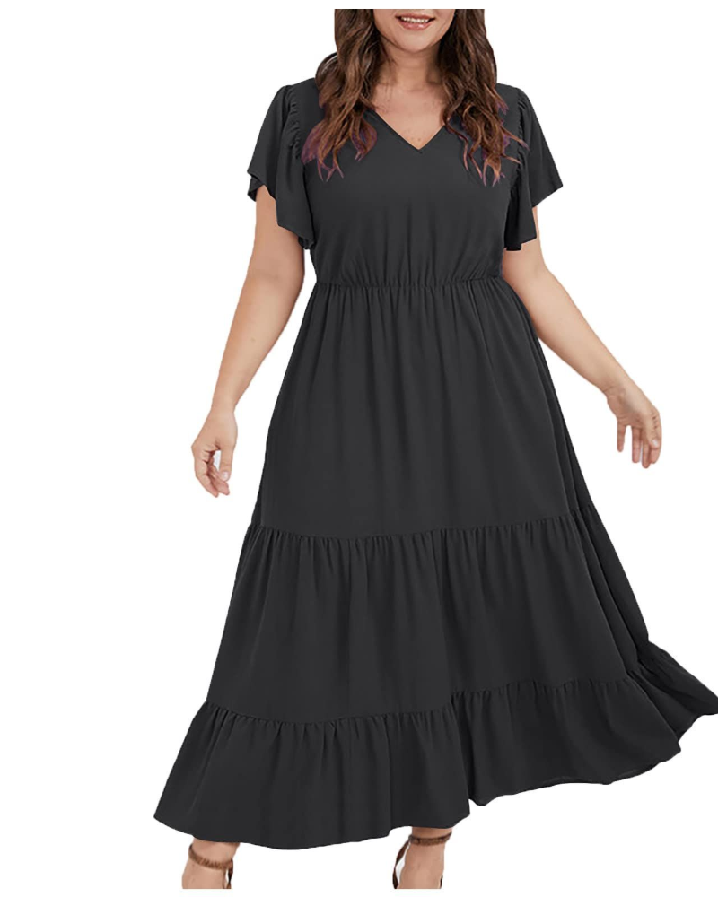 Zoey Rochie damă din bumbac și in – Rochie boho midi cu buzunare, croială în A și potrivire lejeră