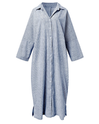 Maya Women's Dress – Maxi Striped Shirt Dress with Collar, Buttons & Lightweight Fabric