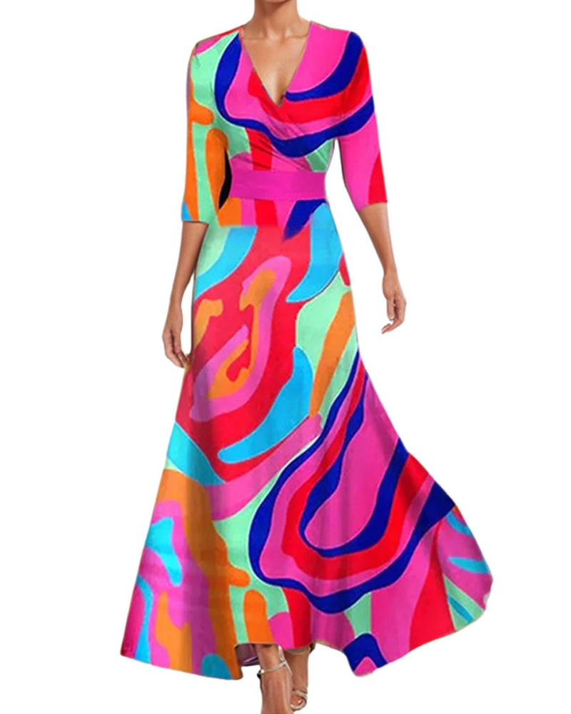 Sienna Women's Summer Dress – Swing Dress with V-Neck, Short Sleeves & Soft Fit