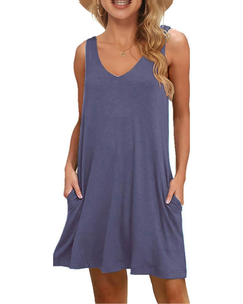 Robe courte Chelsea pour femme – col en V, coupe ample, poches et style estival