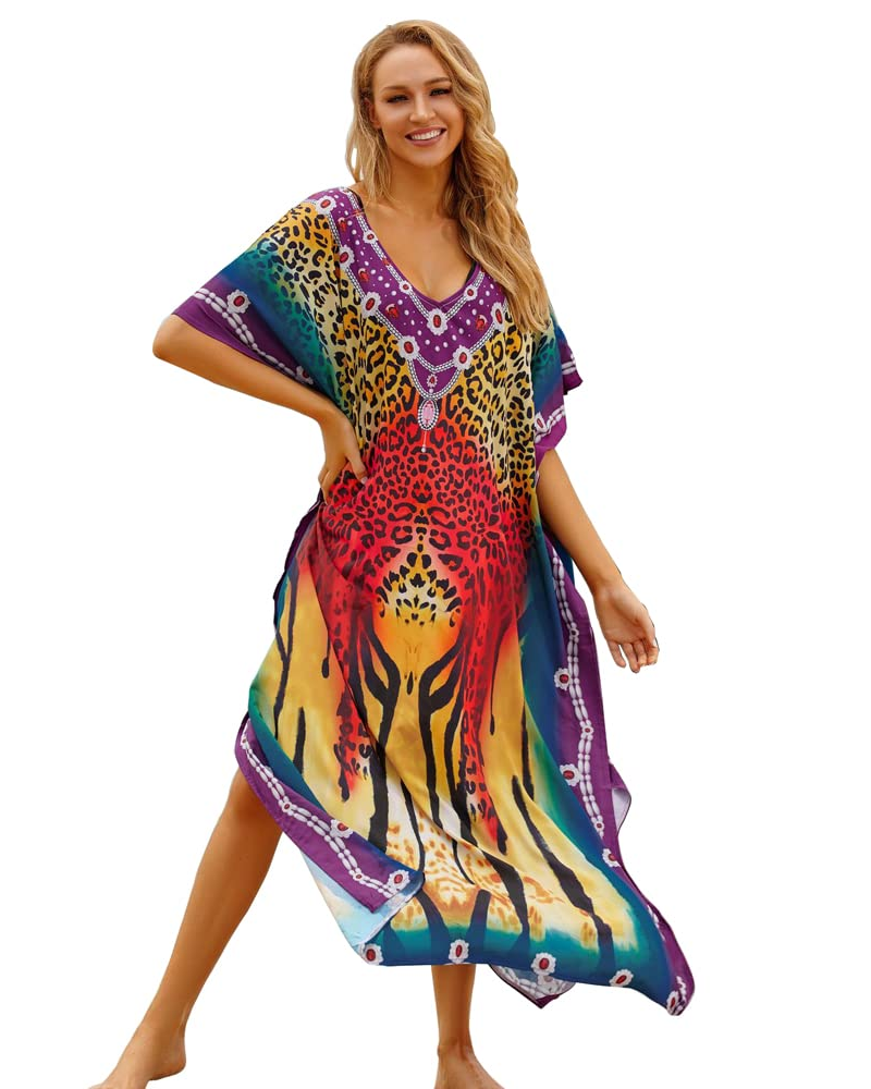 Sybil Caftano Maxi Női Boho – Etnikai minta, bő szabás és strandruha