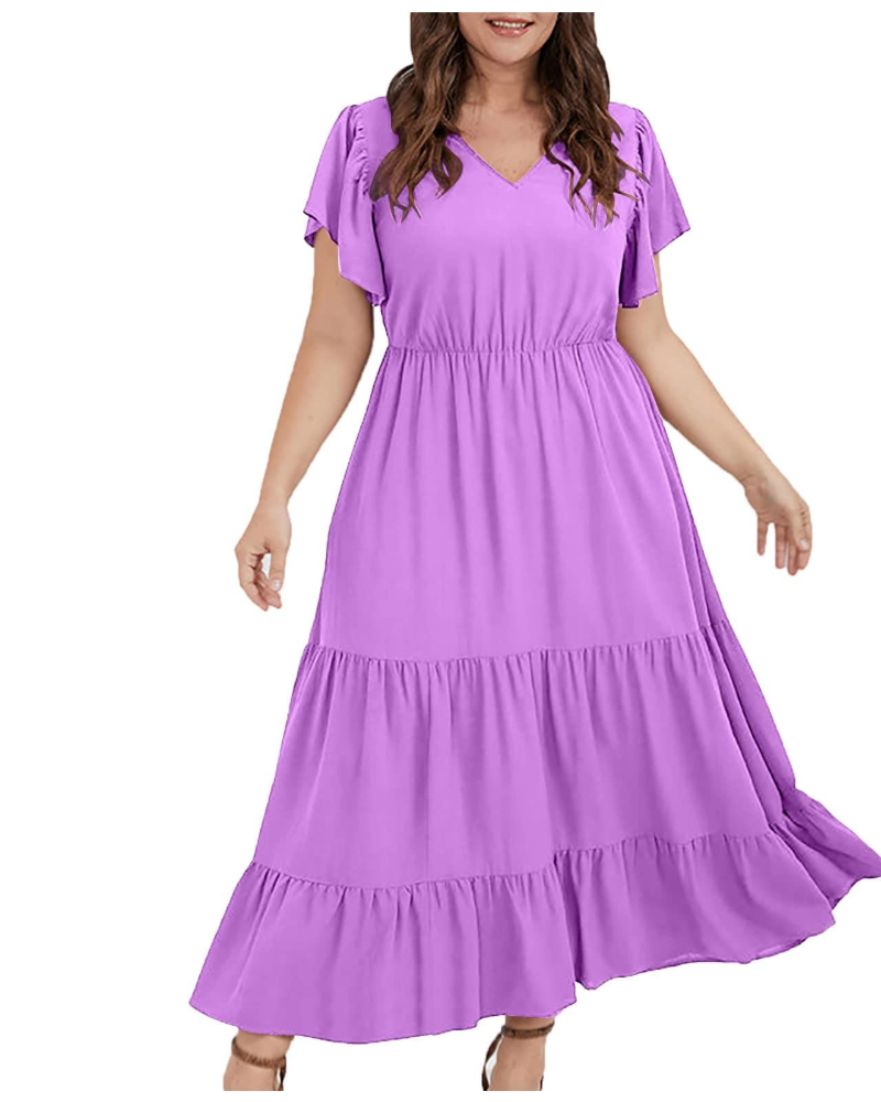 Zoey Rochie damă din bumbac și in – Rochie boho midi cu buzunare, croială în A și potrivire lejeră