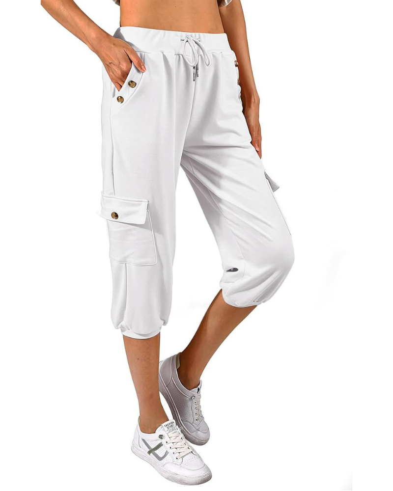 Sofia Capri Pants for Women – High Waist, Side Pockets, and Casual Jogger Fit