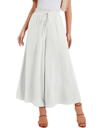 Pantalones Palazzo para mujer Tabitha – Cintura alta elástica, volantes y bolsillos