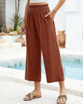 Darcy Women's 7/8 Pants – Cotton and Linen, Elastic Waist and Pockets