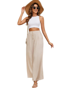 Marlowe Pantaloni Palazzo Donna – Vita Alta Elasticizzata, Gamba Ampia e Tasche