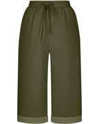 Grace Women's Capri Pants – High Elastic Waist, Wide Leg, and Pockets