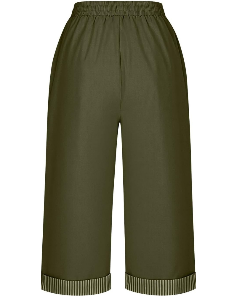 Grace Women's Capri Pants – High Elastic Waist, Wide Leg, and Pockets