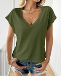 Tessa Women’s Summer T-Shirt – V-Neck, Cap Sleeves and Stretch Fabric