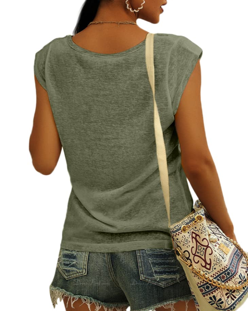 Isla T-Shirt Damen – Basic-Top mit V-Ausschnitt, lockerer Passform & Stretchstoff