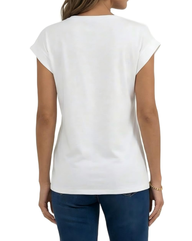 Tricou Jasmine pentru femei – bluză casual cu mâneci evazate, guler rotund și croială lejeră