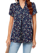 Blusa Gwendolyn para mujer – Túnica de gasa con escote en V y mangas de pétalo