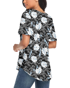 Tamsin Blouse Femme – Top en chiffon avec col en V et manches tulipe