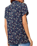 Blusa Gwendolyn para mujer – Túnica de gasa con escote en V y mangas de pétalo