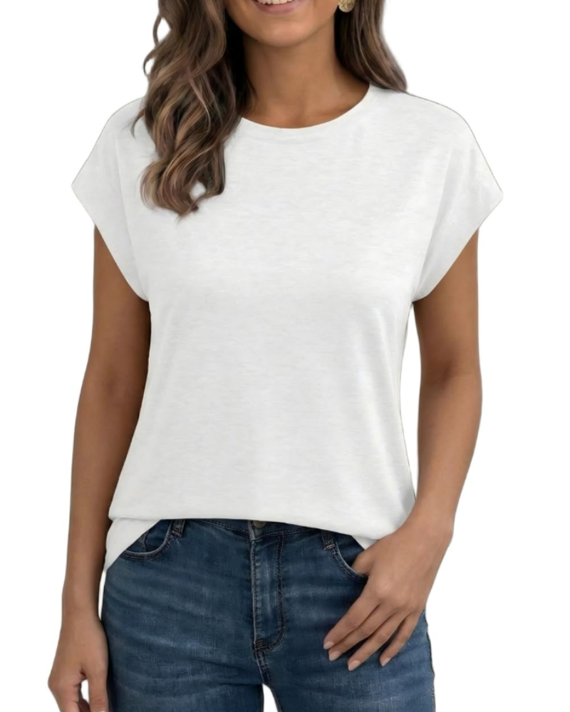 Tricou Jasmine pentru femei – bluză casual cu mâneci evazate, guler rotund și croială lejeră