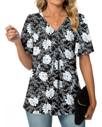 Tamsin Blouse Femme – Top en chiffon avec col en V et manches tulipe